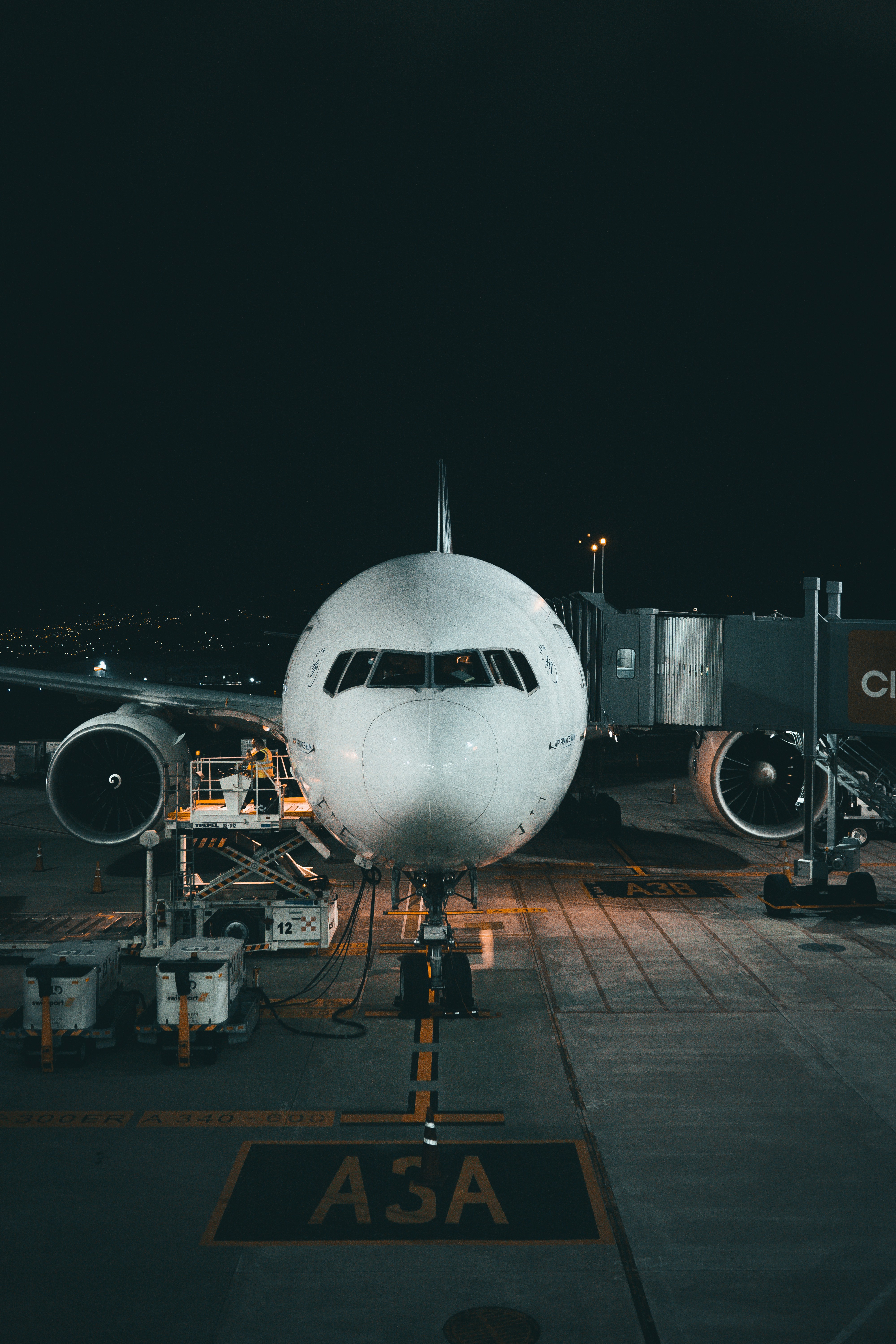 Flugzeug in Parkposition