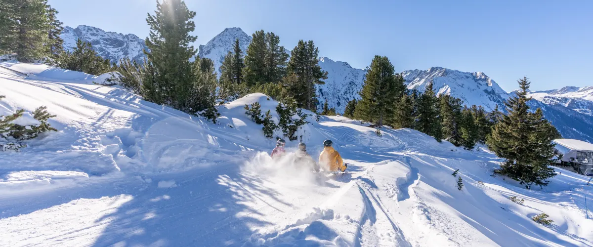 Rodelbaan Gerlosstein met panorama en sneeuwlandschap in het Zillertal